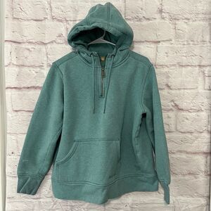 Carhartt Quarter Zip Hoodie Teal Green Sweatshirt Girls Youth XL 16/18